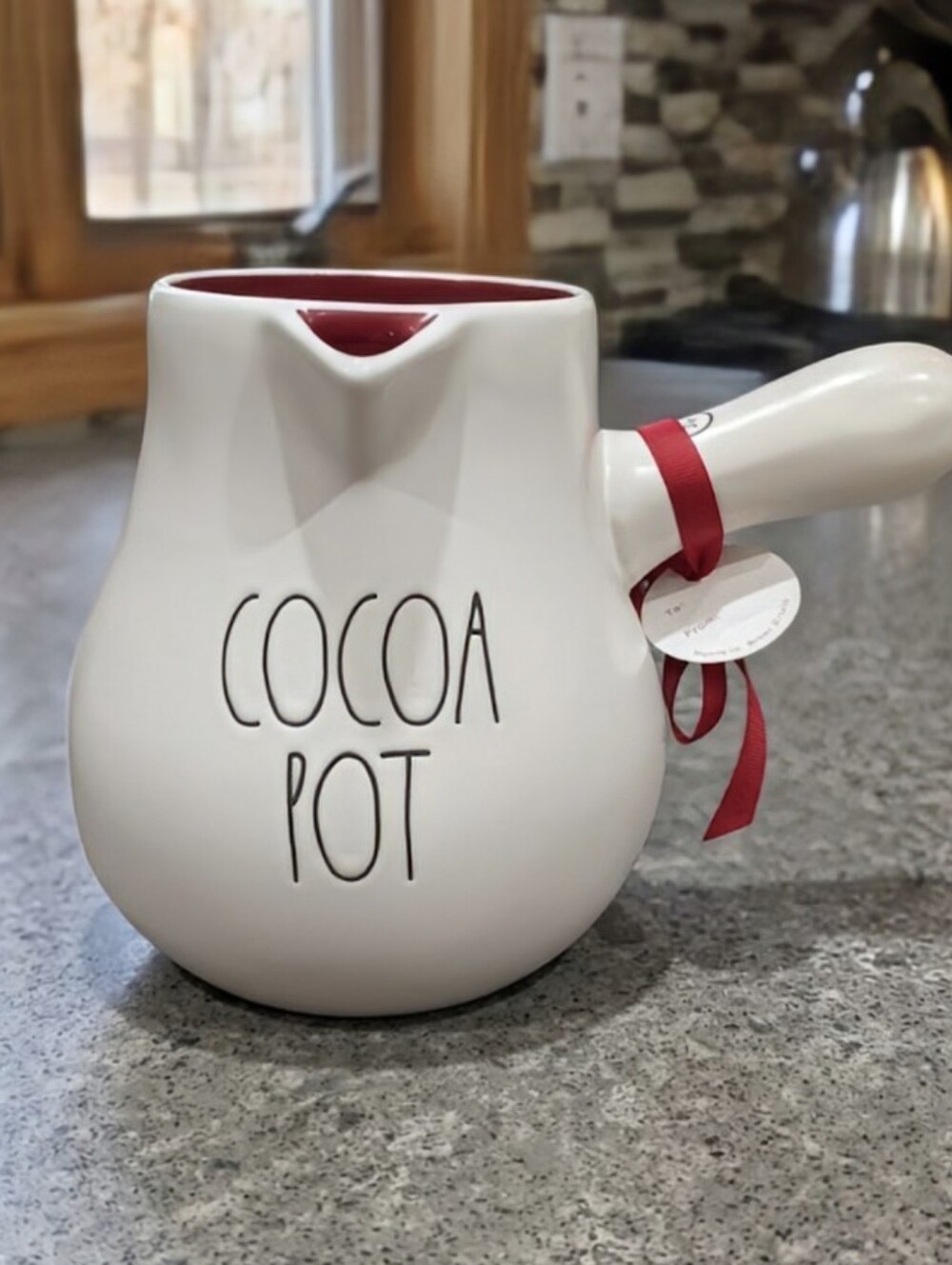 NEW Rae Dunn "COCOA POT" Ceramic Hot Cocoa Pitcher/Server